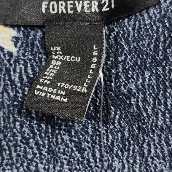 NWT Forever 21 floral long sleeve wrap midi dress Navy Pink Red Green - Picture 10 of 10